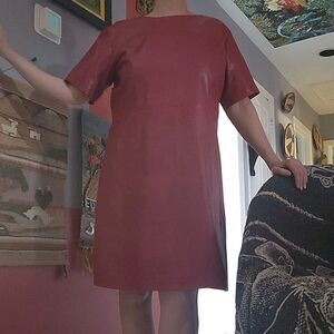 Bod & Christensen Soft Red Leather Dress Sz XL